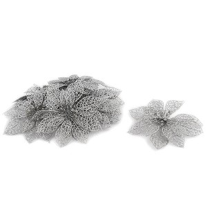 Unique Bargains 10-Pack Christmas Tree Decorative Ornaments Artificial Flowers - 1 of 3