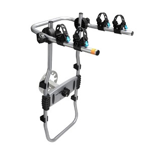 Fieryred 2 Bike Adjustable Bolt On 75 Pound Capacity Spare Tire Rack with Mounting Frame, Bike Unit Frame, Rubber Cut Out, and Locking Knob, Black - 1 of 4