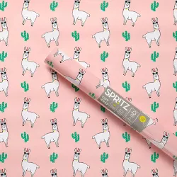 Llama Print Gift Wrapping Paper Pink - Spritz™