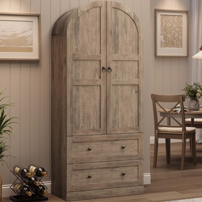 gray with wood door