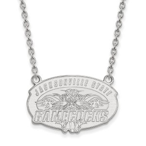 Black Bow Jewelry 14k White Gold Jacksonville State Gamecocks NCAA Necklace 18 Inch - 1 of 4