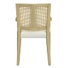 PexFix 2Pcs Modern Upholstered Fabric Armchairs Dining Chairs Rattan Back Dining Room Chairs Accent Kitchen Chairs with Solid Wood Legs Natural - 4 of 4