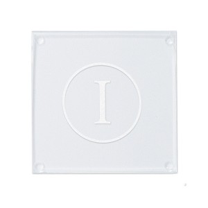Personalization Mall Classic Celebrations Engraved Initial Glass Coaster - 1 of 1