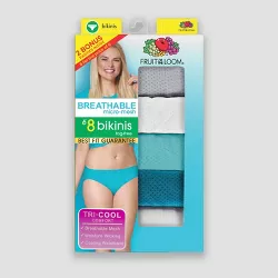 Fruit of the Loom Women's 6+2 Bonus Pack Breathable Micro-Mesh Bikini Underwear - Colors May Vary