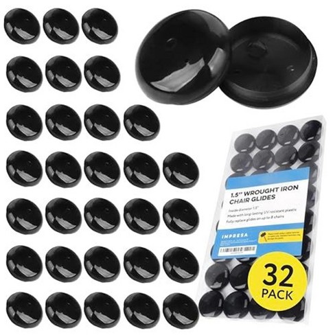 Impresa Replacement Wrought Iron Chair Leg Caps 32 Pack Uv Resistant Plastic Fits Set Of 8 Chairs With 4 Legs 1.5 In Target