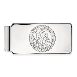 Black Bow Jewelry 14k White Gold Pittsburgh Panthers NCAA Money Clip - 1 of 3