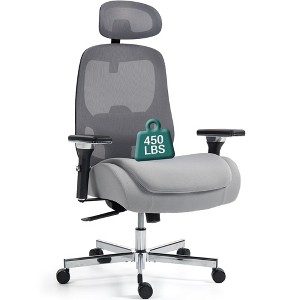 Bosmiller Ergonomic Mesh Office Chair, Comfy Desk Chair, Big and Tall Executive Office Chair with 4D Arms, 2D Lumbar Support, Adjustable Headrest - 1 of 4