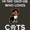 Junior's Design By Humans I'm That Crazy Girl Who Loves Cats Cartoon By MeowShop T-Shirt - 2 of 2