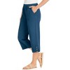 Collections Etc Stylish Button Trimmed Elasticized Waist Capris - 4 of 4
