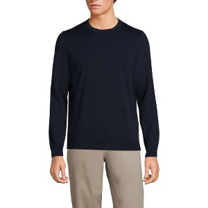 Lands' End Men's Fine Gauge Cotton Crew Neck Sweater - 1 of 3