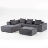 Corduroy Modular L-Shaped Sectional Sofa with High-Density Sponge, 5 Pillows - 4 of 4