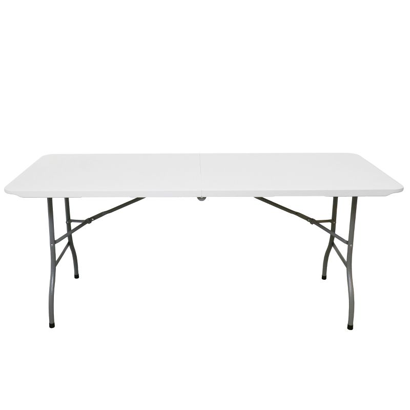 Elama 6 Foot Plastic Folding Table in White, 5 of 7