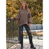 Coolmee Womens Crewneck Batwing Long Sleeve Sweaters Fall Oversized Side Slit Ribbed Knit Sweaters Pullover Tops - 4 of 4
