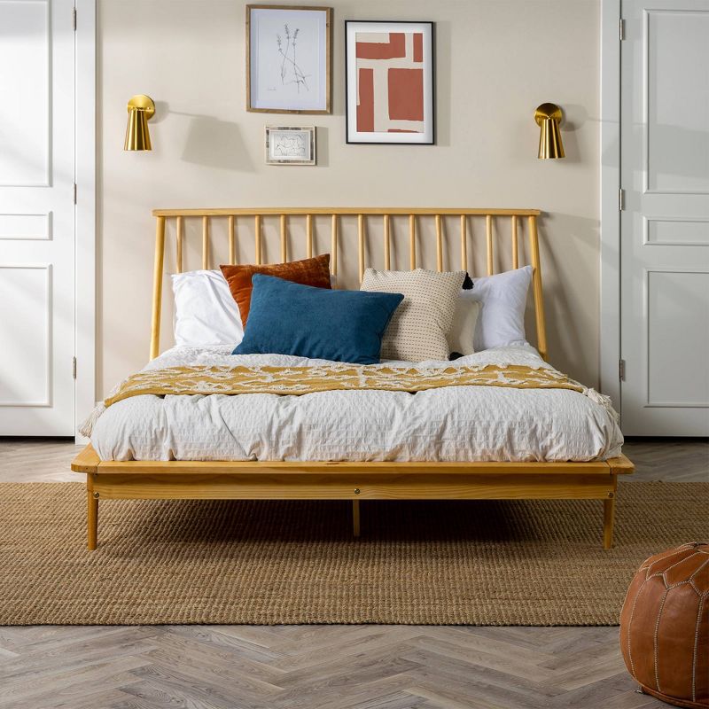 Boho Solid Wood Spindle Platform Bed - Saracina Home, 4 of 20