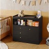 Baby Dresser with Changing Table Top, Wooden Diaper Changing Station with 3 Drawers, Cabinet & 2 Open Compartments for Nursery, Bedroom - 2 of 4