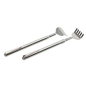 Unique Bargains Stainless Steel Telescopic Foldable Back Scratcher 2 Pcs Silver Tone - 1 of 4