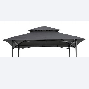 8x5Ft Grill Gazebo Replacement Canopy,Double Tiered BBQ Tent Roof Top Cover,Beige - 1 of 4