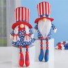 Collections Etc 2-Piece Patriotic 4th of July Gnome Sitter Figurines Blue - 2 of 2