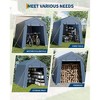 Outdoor Storage Shed, Portable Carport with Roll-up Ventilated Zipper Door and Windows, Heavy Duty Waterproof Tarp, for Motorcycle, Bike - 4 of 4