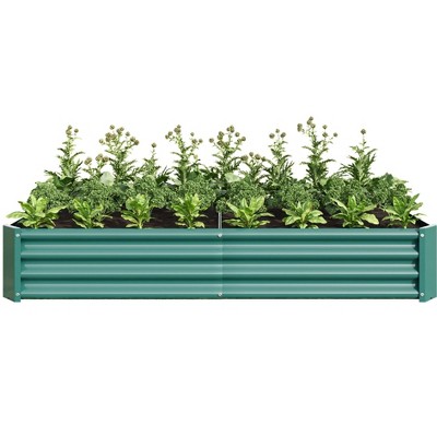 DOMETOUR Raised Garden Bed Outdoor, 6×3×1ft , Metal Raised Rectangle Planter Beds for Plants, Vegetables, and Flowers