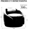 MAYEERTY Swivel Accent Chairs, Modern Upholstered Chairs with Lumbar Pillow for Home, Office- Beige - 3 of 4