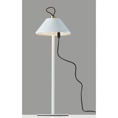 White Metal Cordless LED Table Lamp with Touch Dimmer
