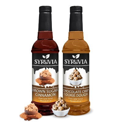 Syruvia Coffee Flavors Variety Pack: Brown Sugar Cinnamon & Chocolate Chip Cookie Dough 25.4 fl oz Syrup