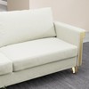 SKRAN 76.34in Wide ModernVelvet Sofa with Gold Metal Accents and Deep  Cushions  for Living Room or Lounge - 2 of 4