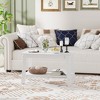 Coffee Table for Living Room, Farmhouse Coffee Table with 2 Storage Shelves, Wood Living Room Table - 2 of 4
