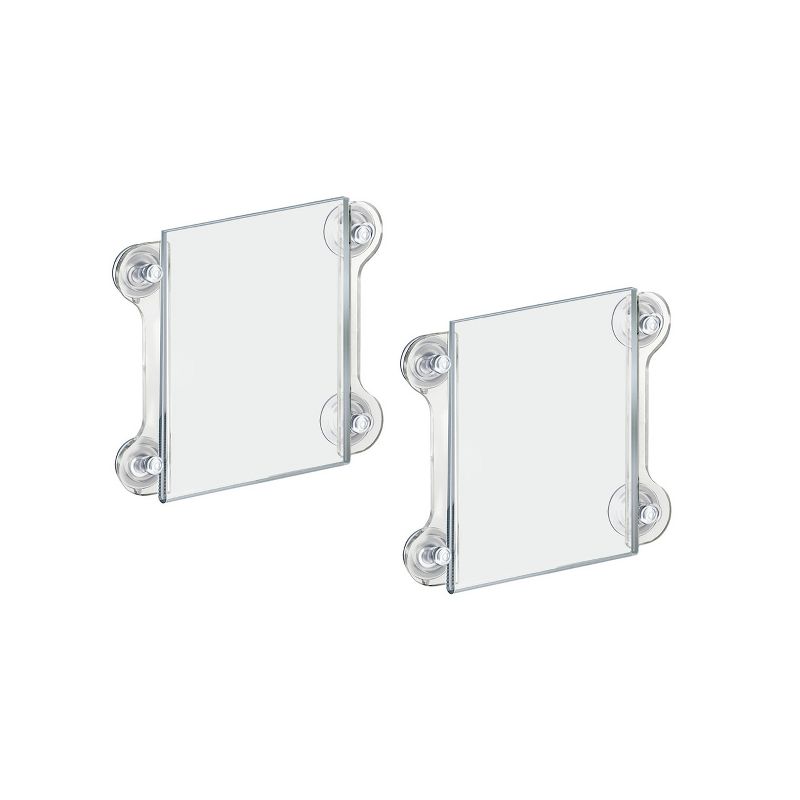 Azar Displays Clear Acrylic Window/Door Sign Holder Frame with Suction Cups 5.5''W x 8.5''H, 2-Pack, 2 of 10