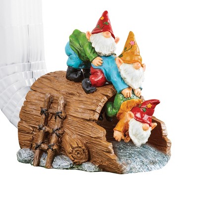 Collections Etc Hang in There Garden Gnomes Downspout Extension Statue 6.5 X 8 X 8.5