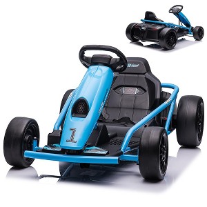 24V Kids Ride On Go Kart - 300W x2 Motor, 8MPH, Drift Function, Slow Start & Seat Belt, 180lb Capacity, Ages 8-12 - 1 of 4