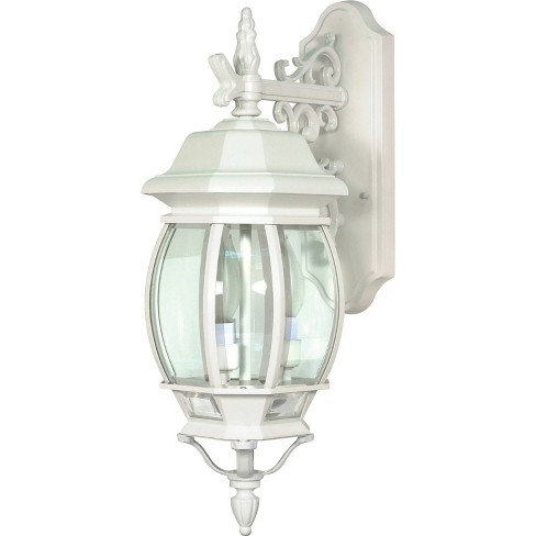 3 Light Outdoor Wall Lantern Sconce, Outdoor Wall Lantern Sconce White