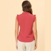 INSPIRE CHIC Women's Ruffled Sleeveless Work Business Vintage Blouses - 4 of 4