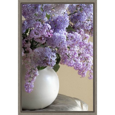 Amanti Art Lilac flowers in White Vase by Anna Miller Danita Delimont Canvas Wall Art Print Framed 16 x 23-in.