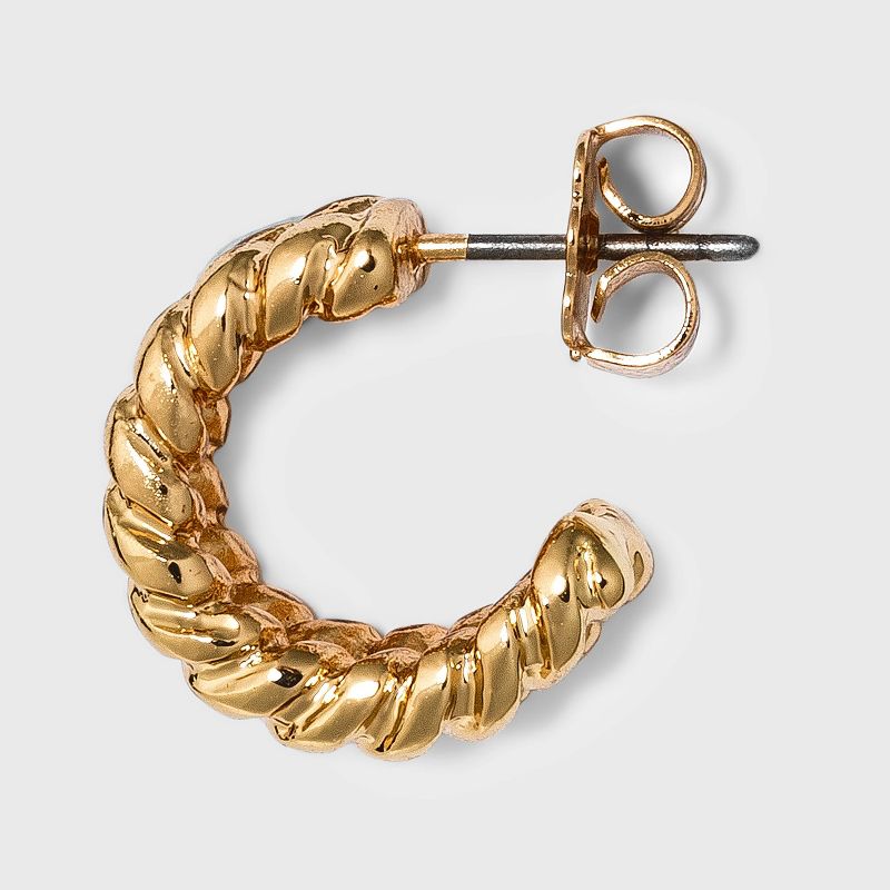 Small Textured Hoop Earrings - A New Day&#8482; Gold, 4 of 11