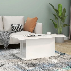 vidaXL Coffee Table High Gloss White 40.2"x21.9"x15.7" Engineered Wood - 1 of 4