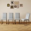 ChicFurnit Dining Sets of 4 pcs Premium PU Chairs with High Density Foam and Sturdy Iron Legs for Home or Office, Gray, 21.5"*17.2"*35.7" - 4 of 4