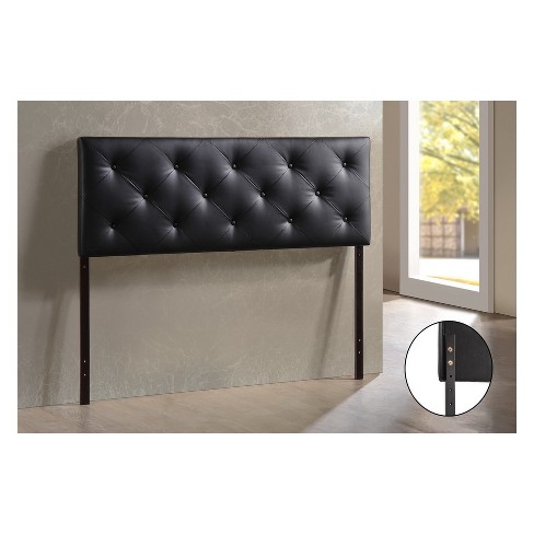 Full Baltimore Faux Leather Upholstered Headboard Black Baxton