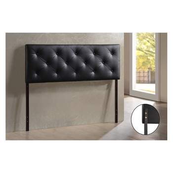 Full Baltimore Faux Leather Upholstered Headboard Black - Baxton Studio
