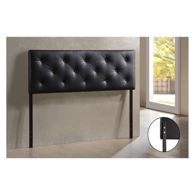 Full Baltimore Faux Leather Upholstered Headboard Black - Baxton Studio, 1 of 5