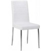 Kings Brand Furniture King's Brand Set of 4 White Parson Chairs with Chrome Finish Metal Legs - 2 of 4