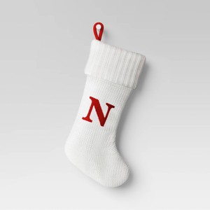 Knit Monogram Christmas Stocking White - Wondershop™ - 1 of 3