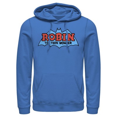 Men's Batman Logo Boy Wonder Robin Pull Over Hoodie