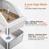 XXL Stainless Steel Sifting Litter Box for Pine Pellet & Non-Clumping Litter, Anti-Leakage High-Sided Cat Litter Box with Lid for Large Cats - 3 of 4