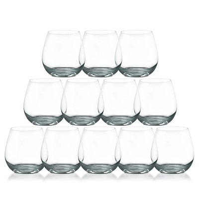 NutriChef 12 Pcs. of Crystal-Clear Stemless Wine Glass - Ultra Clear and Thin, Elegant Clear Wine Glasses, Hand Blown