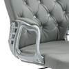 NicBex Office Chair with Height Adjustable Modern Button Tufted Computer Chair with Armrests, 5 Casters, PU Leather for Office, Study, Bedroom, Gray - 3 of 4