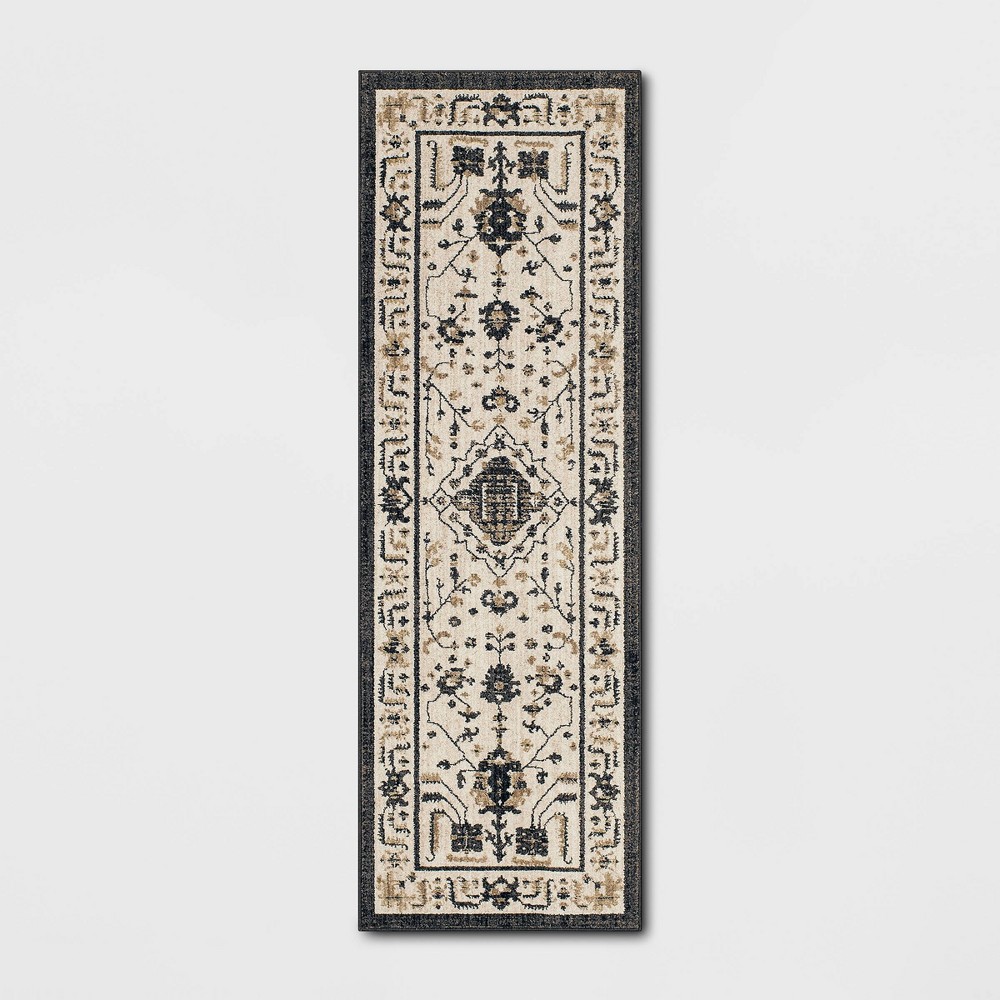 2'3inx7' Albion Persian Style Rug Cream/Black - Threshold™