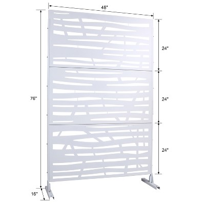 Vynxaria 76" Metal Privacy Screen - Freestanding Decorative Divider for Indoor & Outdoor Use