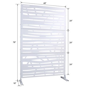 Vynxaria 76" Metal Privacy Screen - Freestanding Decorative Divider for Indoor & Outdoor Use - 1 of 4